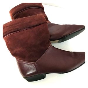 EUC Vintage Rust Short foldover suede boots 8